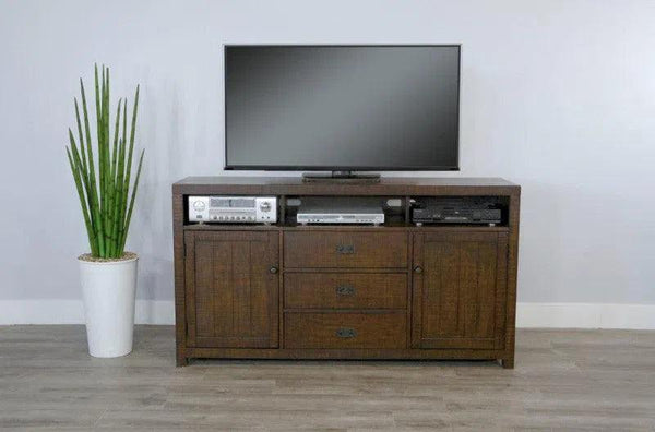 Homestead 66" TV Console Dark Brown TV Stands & Media Centers LOOMLAN By Sunny D