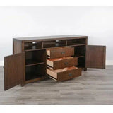 Homestead Entertainment Wall Dark Brown Entertainment Wall Unit LOOMLAN By Sunny D