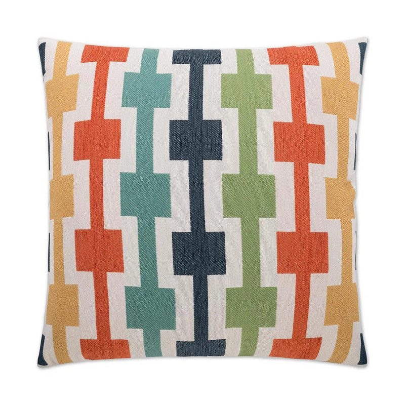 Hopscotch Orange Throw Pillow With Insert Throw Pillows LOOMLAN By D.V. Kap