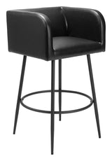 Horbat Barstool (Set of 2) Black Bar Stools LOOMLAN By Zuo Modern