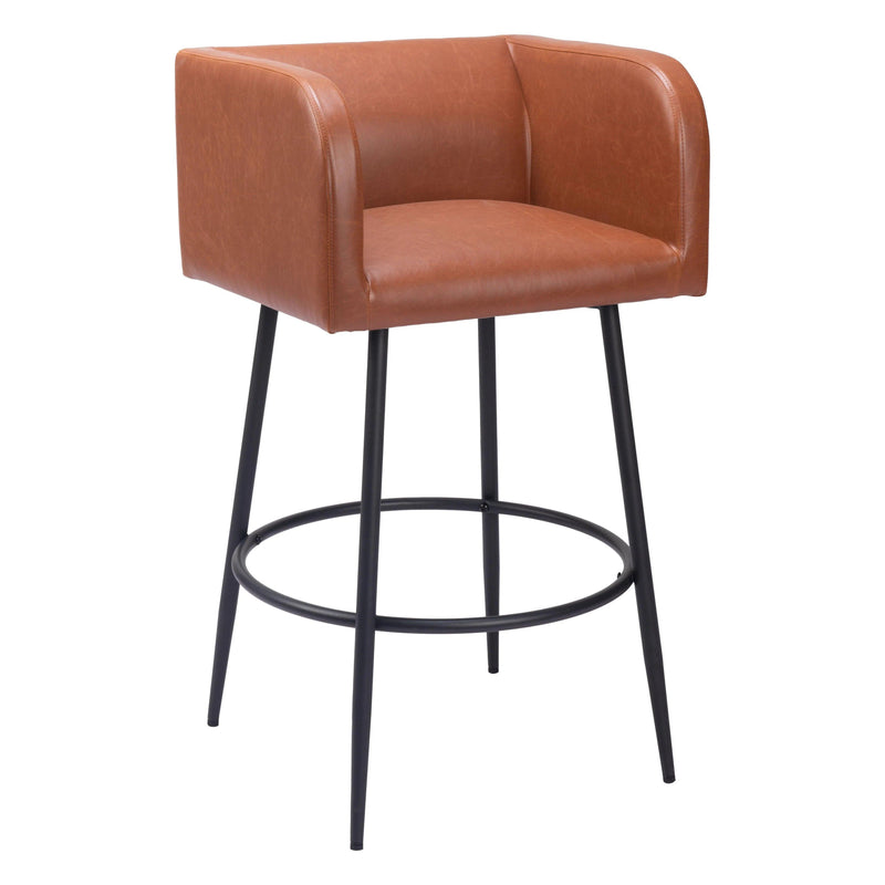 Horbat Barstool (Set of 2) Brown Bar Stools LOOMLAN By Zuo Modern