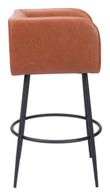 Horbat Barstool (Set of 2) Brown Bar Stools LOOMLAN By Zuo Modern