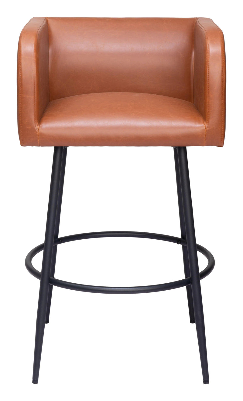 Horbat Barstool (Set of 2) Brown Bar Stools LOOMLAN By Zuo Modern