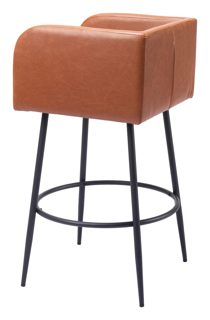 Horbat Barstool (Set of 2) Brown Bar Stools LOOMLAN By Zuo Modern