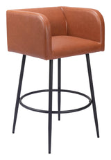 Horbat Barstool (Set of 2) Brown Bar Stools LOOMLAN By Zuo Modern