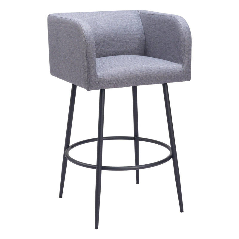 Horbat Barstool (Set of 2) Gray Bar Stools LOOMLAN By Zuo Modern