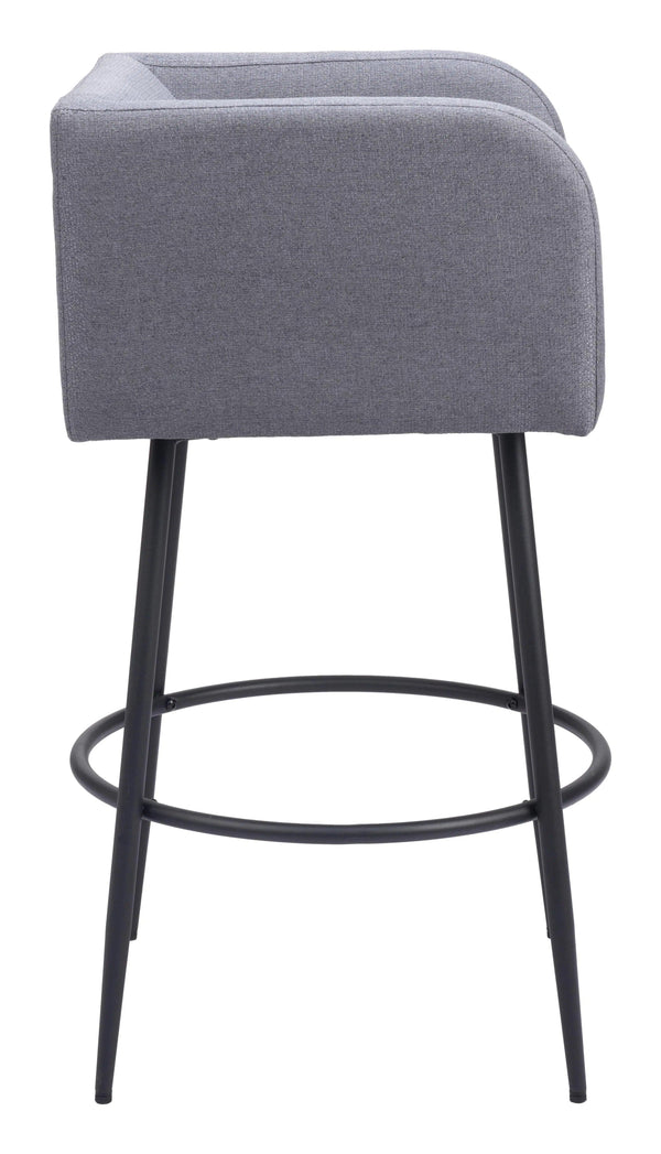 Horbat Barstool (Set of 2) Gray Bar Stools LOOMLAN By Zuo Modern