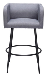 Horbat Barstool (Set of 2) Gray Bar Stools LOOMLAN By Zuo Modern