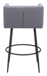 Horbat Barstool (Set of 2) Gray Bar Stools LOOMLAN By Zuo Modern