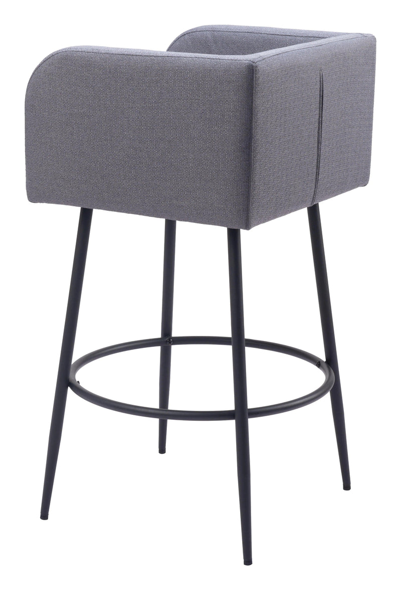 Horbat Barstool (Set of 2) Gray Bar Stools LOOMLAN By Zuo Modern