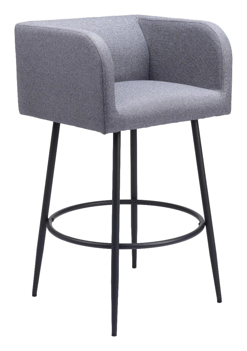 Horbat Barstool (Set of 2) Gray Bar Stools LOOMLAN By Zuo Modern