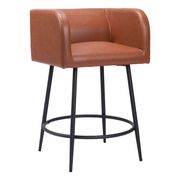 Horbat Counter Stool (Set of 2) Brown Counter Stools LOOMLAN By Zuo Modern