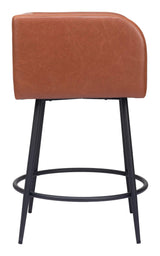 Horbat Counter Stool (Set of 2) Brown Counter Stools LOOMLAN By Zuo Modern