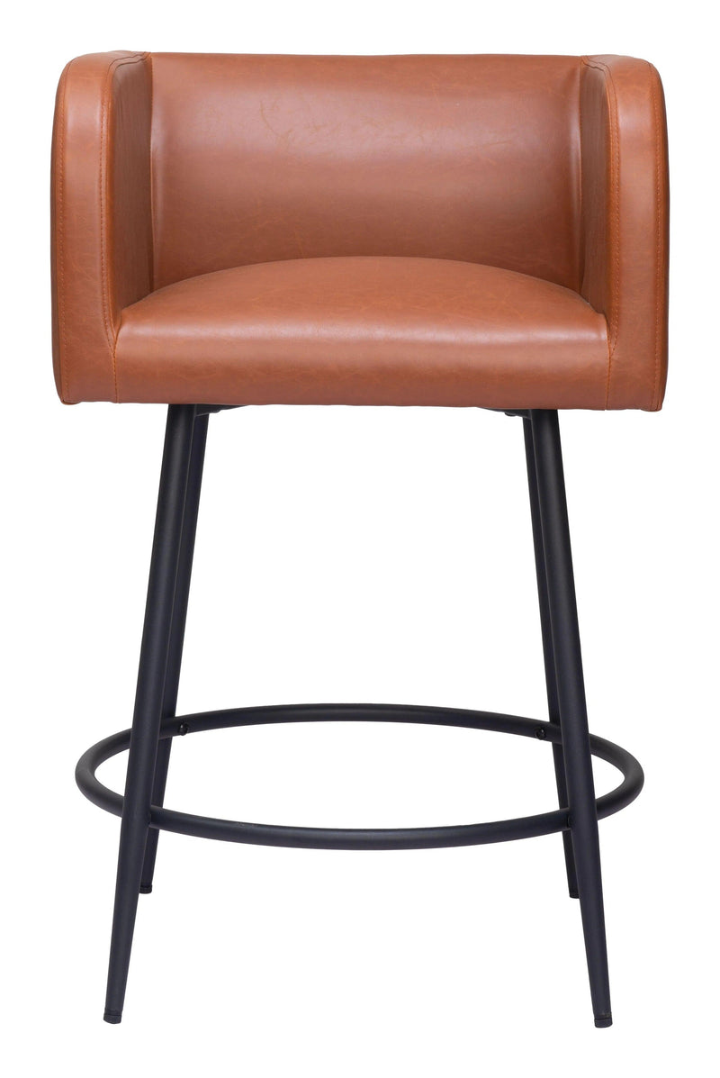 Horbat Counter Stool (Set of 2) Brown Counter Stools LOOMLAN By Zuo Modern