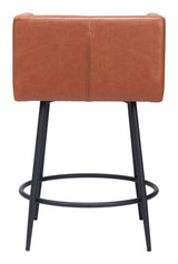 Horbat Counter Stool (Set of 2) Brown Counter Stools LOOMLAN By Zuo Modern