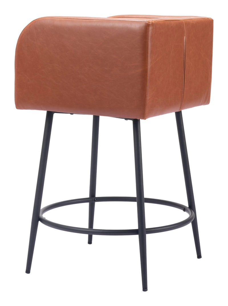 Horbat Counter Stool (Set of 2) Brown Counter Stools LOOMLAN By Zuo Modern