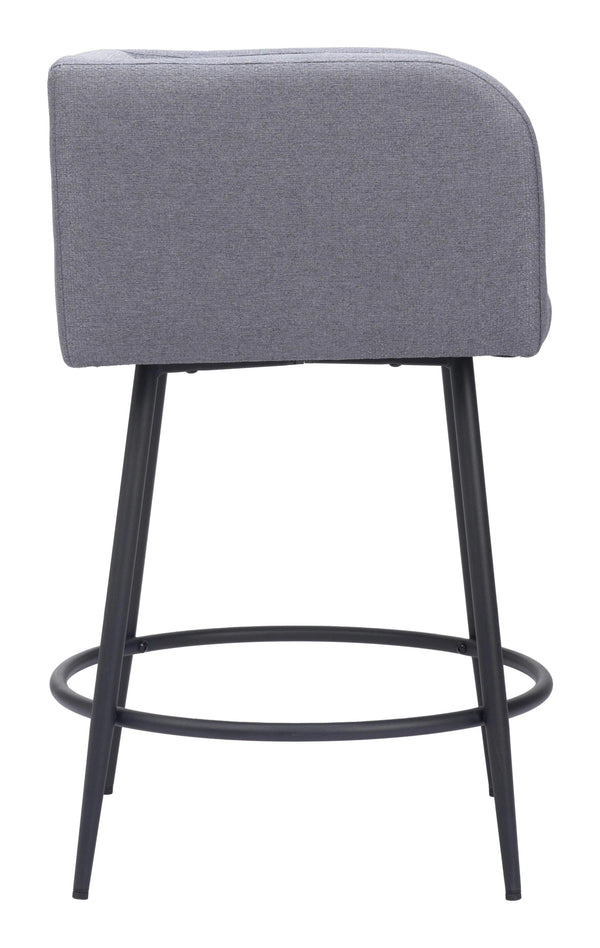 Horbat Counter Stool (Set of 2) Gray Counter Stools LOOMLAN By Zuo Modern