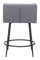 Horbat Counter Stool (Set of 2) Gray Counter Stools LOOMLAN By Zuo Modern