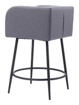 Horbat Counter Stool (Set of 2) Gray Counter Stools LOOMLAN By Zuo Modern