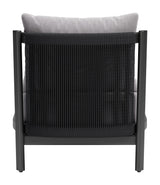 Horizon Aluminum Gray Armless Accent Chair Outdoor Accent Chairs LOOMLAN By Zuo Modern