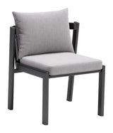 Horizon Aluminum Gray Armless Dining Chair (Set of 2) Outdoor Dining Chairs LOOMLAN By Zuo Modern