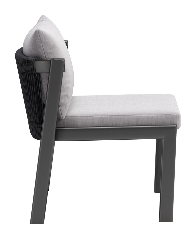 Horizon Aluminum Gray Armless Dining Chair (Set of 2) Outdoor Dining Chairs LOOMLAN By Zuo Modern