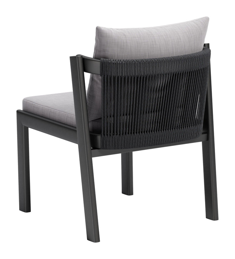 Horizon Aluminum Gray Armless Dining Chair (Set of 2) Outdoor Dining Chairs LOOMLAN By Zuo Modern