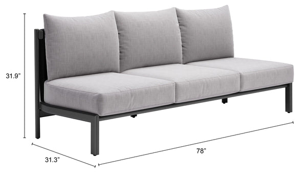 Horizon Gray Sofa Outdoor Sofas & Loveseats LOOMLAN By Zuo Modern