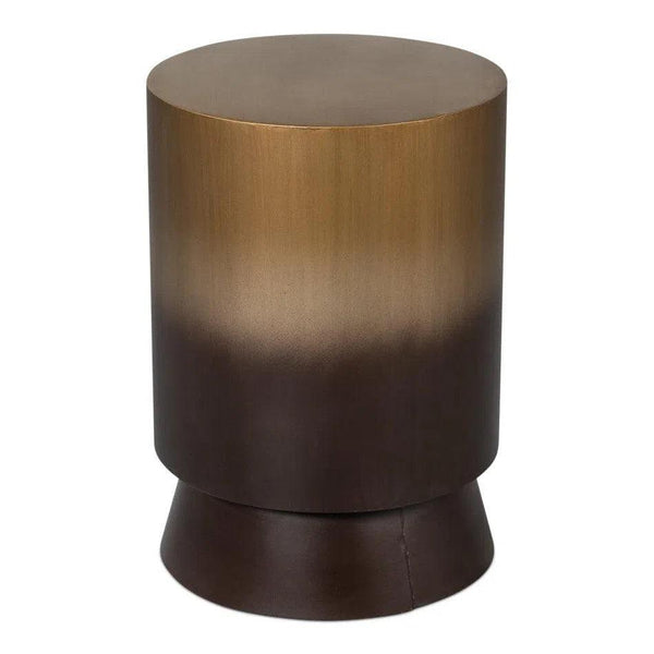 Horizon Metal Gold Round End Table Side Tables LOOMLAN By Sarreid