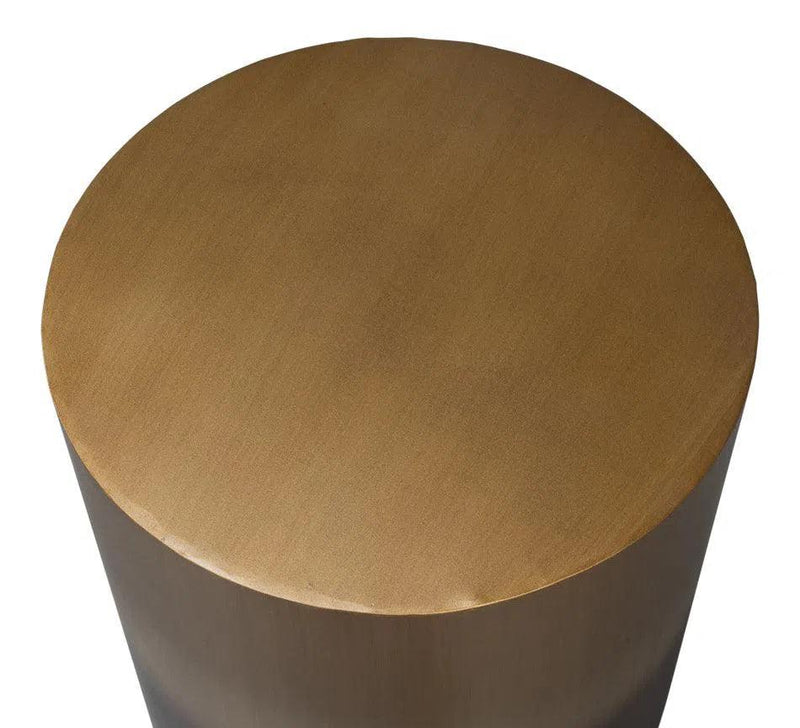 Horizon Metal Gold Round End Table Side Tables LOOMLAN By Sarreid