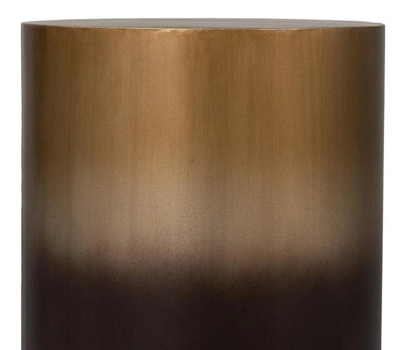 Horizon Metal Gold Round End Table Side Tables LOOMLAN By Sarreid