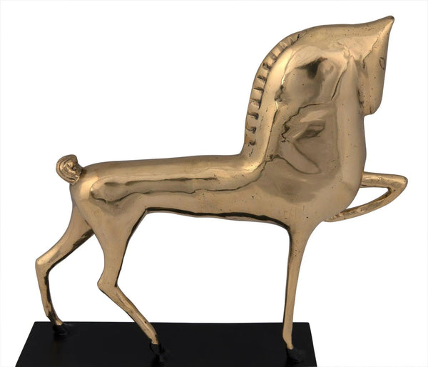 Horse On Stand Antique Brass Sculpture Statues & Sculptures LOOMLAN By Noir