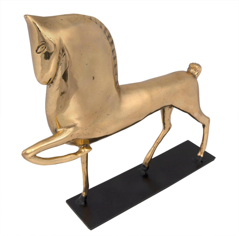 Horse On Stand Antique Brass Sculpture Statues & Sculptures LOOMLAN By Noir