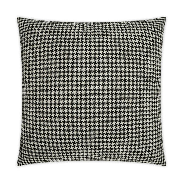 Houndstooth Black Throw Pillow With Insert Throw Pillows LOOMLAN By D.V. Kap