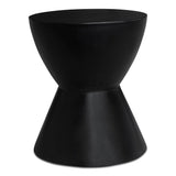 Hourglass Concrete Black Outdoor Stool Outdoor Stools LOOMLAN By Moe's Home