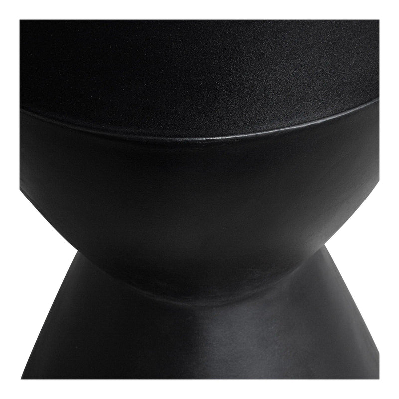 Hourglass Concrete Black Outdoor Stool Outdoor Stools LOOMLAN By Moe's Home