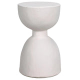 Hourglass Stool, White Fiber Cement Side Tables LOOMLAN By Noir