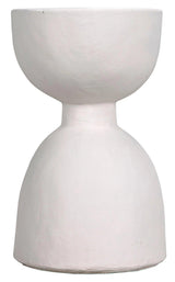 Hourglass Stool, White Fiber Cement Side Tables LOOMLAN By Noir