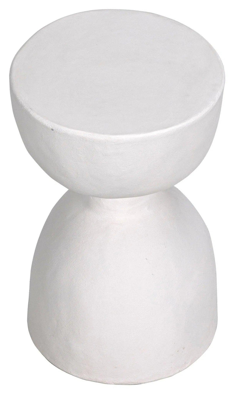 Hourglass Stool, White Fiber Cement Side Tables LOOMLAN By Noir