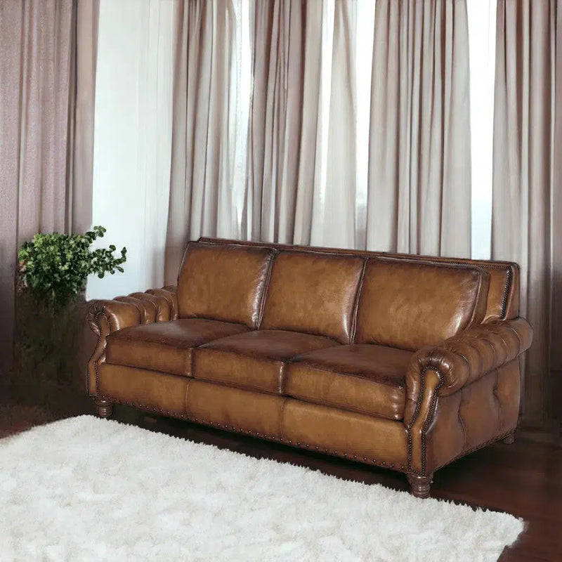 How the Frontier was Won Leather Couch Made in the USA Sofas & Loveseats LOOMLAN By Uptown Sebastian