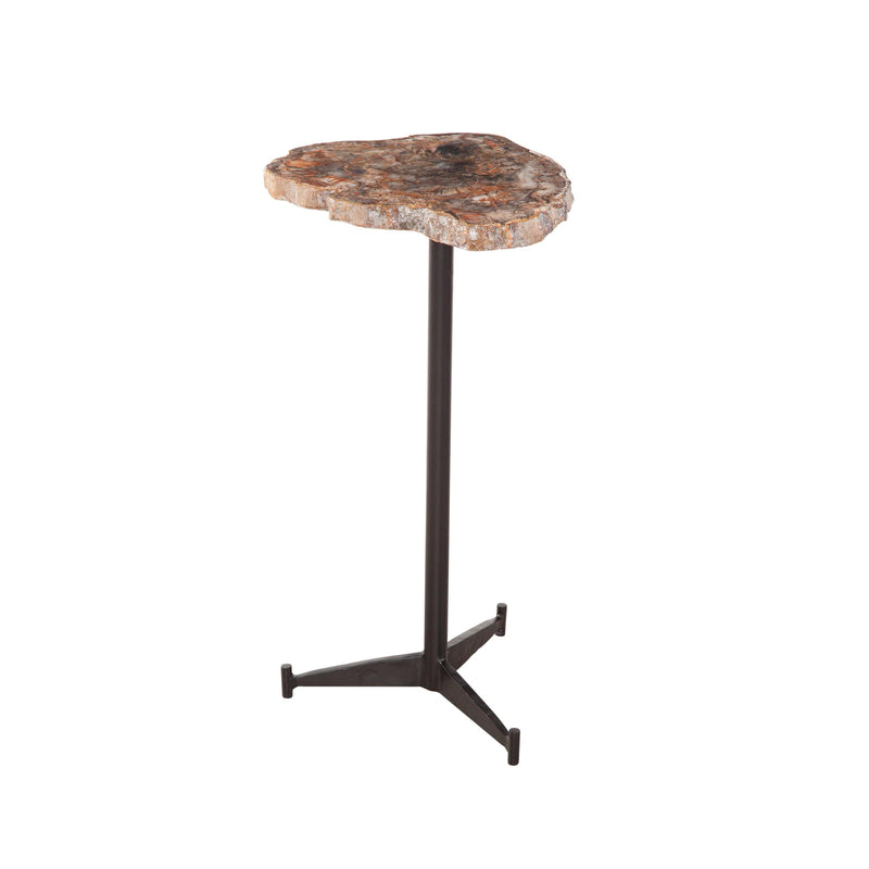 Howe Steel Brown Geometric Accent Table Side Tables LOOMLAN By Bassett Mirror