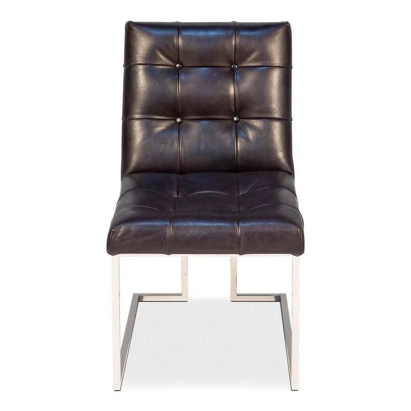 Hubbard Iron & Leather Accent Chair Accent Chairs LOOMLAN By Sarreid