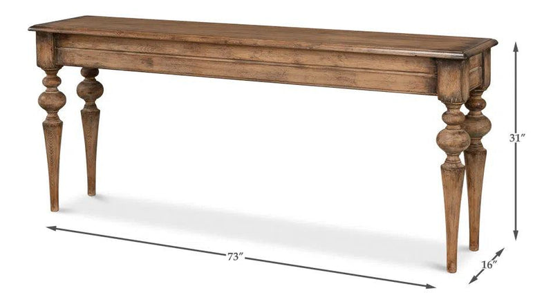 Hudson Console Table Brown Natural Finish Console Tables LOOMLAN By Sarreid