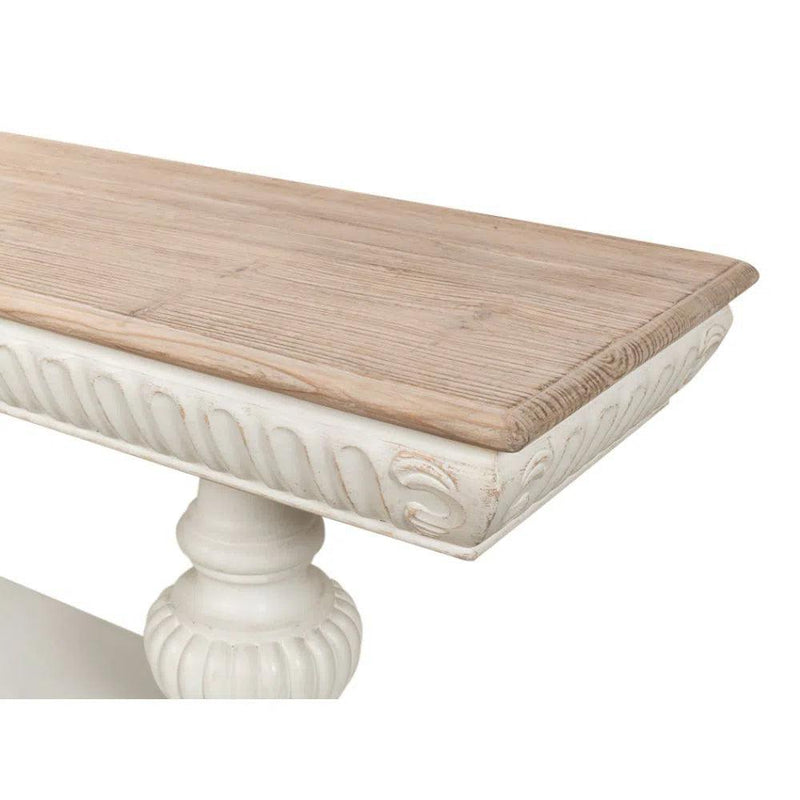 Hugo Console Table With Storage Antique White With Natural Top Console Tables LOOMLAN By Sarreid