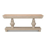 Hugo Console Table With Storage Stone Grey With Natural Top Console Tables LOOMLAN By Sarreid