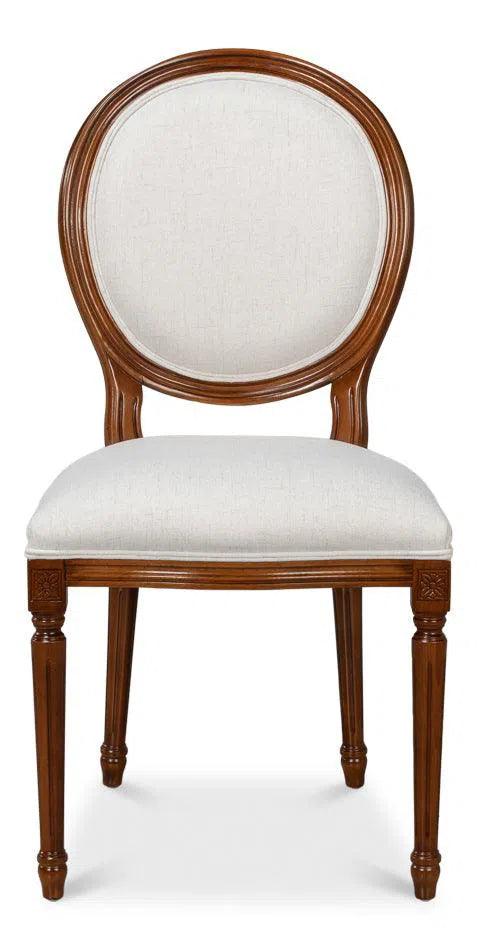 Hugo Oval Wood Brown Armless Side (Set of 2) Club Chairs LOOMLAN By Sarreid