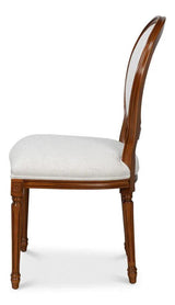 Hugo Oval Wood Brown Armless Side (Set of 2) Club Chairs LOOMLAN By Sarreid