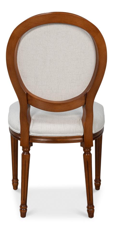 Hugo Oval Wood Brown Armless Side (Set of 2) Club Chairs LOOMLAN By Sarreid