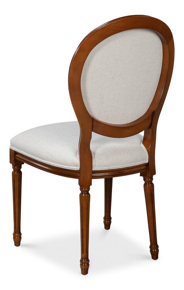 Hugo Oval Wood Brown Armless Side (Set of 2) Club Chairs LOOMLAN By Sarreid