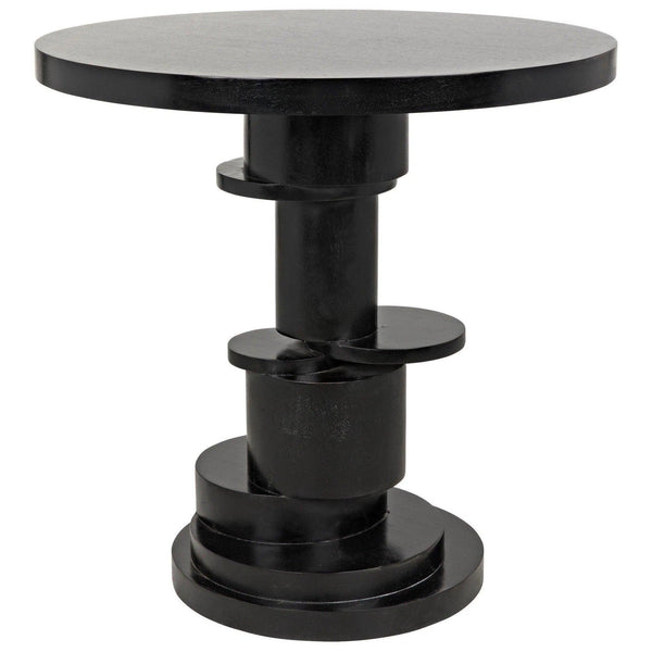 Hugo Wood Black Round Side Table Side Tables LOOMLAN By Noir